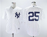 Yankees 25 Gleyber Torres (No Name) White Cool Base Stitched Baseball Jerseys,baseball caps,new era cap wholesale,wholesale hats